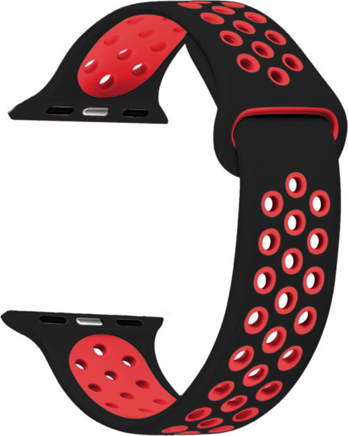 Apple Watch Series 5 40mm Rainbow Sport Band Kordon Siyah Kırmızı