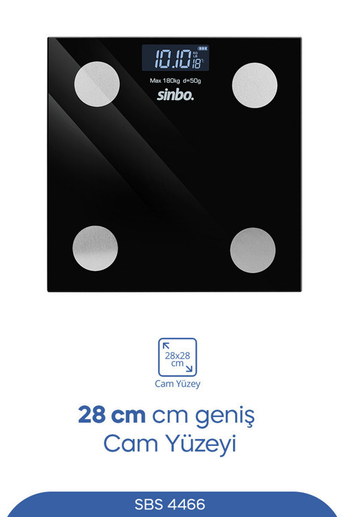 SBS-4466 Akıllı Bluetooth Baskül | Vücut Yağ & BMI Ölçer, Mobil Uygulamalı