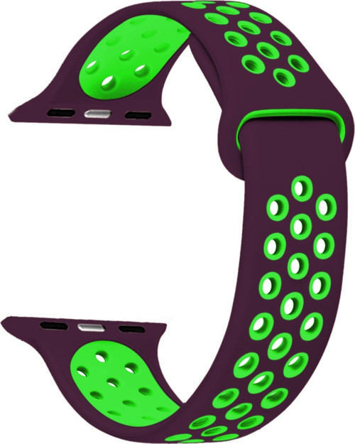 Apple Watch Series 2 38mm Rainbow Sport Band Kordon Mor Yeşil