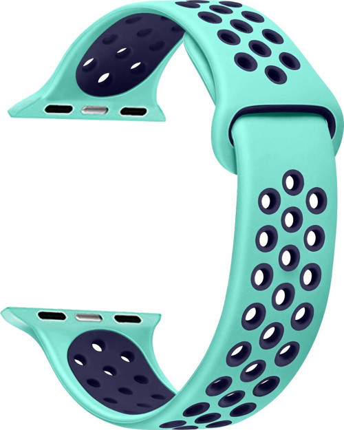 Apple Watch Series 2 38mm Rainbow Sport Band Kordon Yeşil Lacivert