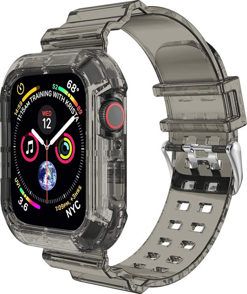 Apple Watch Series 3 38mm Kordon Transparent Clear Band Siyah