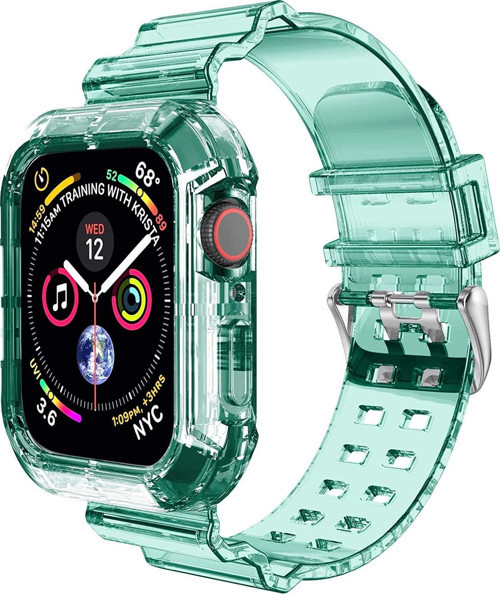 Apple Watch Series 3 38mm Kordon Transparent Clear Band Yeşil