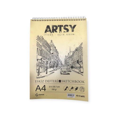 ARTSY IVORY Spiralli Eskiz Defter A4 110 GR