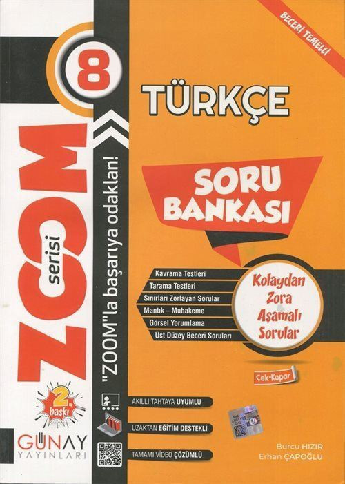 Zoom Serisi - 8. Sınıf Türkçe Soru Bankası - Kolaydan Zora Aşamalı Sorular