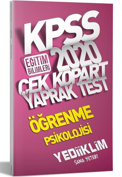 2020 KPSS Eğitim Bilimleri Öğrenme Psikolojisi Çek Kopart Yaprak Test
