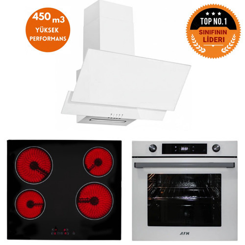 ve AFM Tech MARKALI/ LOFT Elektrikli Vitro. Dijital Ankastre Set (VC640 +FM7701+ FM3301)