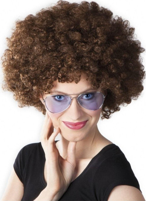 Igzemel Kıvırcık ( Afro ) Bonus Peruk - Kahverengi