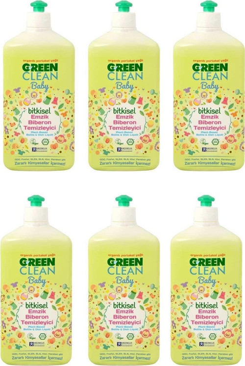 Organik Portakal Yağlı Baby Biberon Emzik Temizleyici 500 Ml - 6'Lı Set