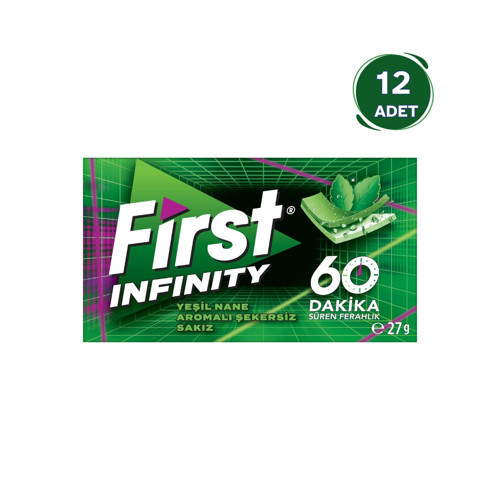 Infinity 60 Dakika Yeşil Nane Aromalı Şekersiz Sakız 12 Adet