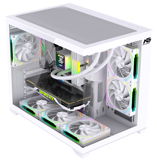 Orion Cube XL 750W 80+ Bronze Power 6x ARGB Fan Kumanda ve Kontrolcü M-ATX Boş Bilgisayar Kasası Beyaz