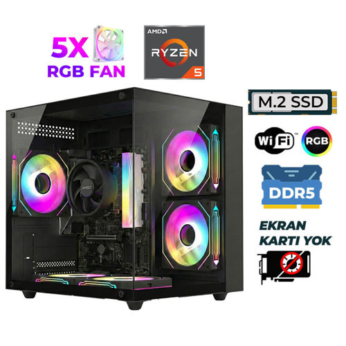 Raze X10 Ryzen 5 7600 16GB DDR5 Ram 512GB M.2 NVMe SSD Hazır Tavsiye Sistem