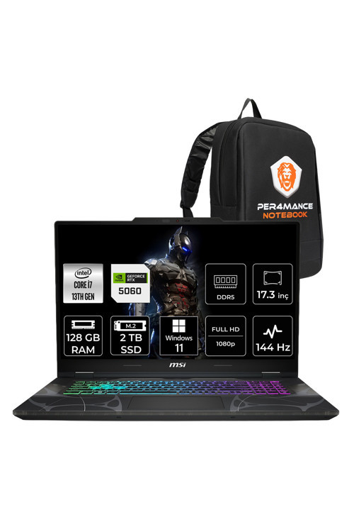 Cyborg 17 i7 13620H 128GB 2TB SSD RTX5060/8GB 17.3" FHD 144Hz W11H Gaming Laptop B13WFKG