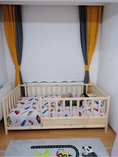 Kahverengi Roofless Montessori Bebek Ve Çocuk Karyolası