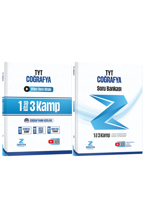 Zeduva Yayınları Coğrafyanın Kodları TYT Coğrafya 1 Kitap 3 Kamp Video Ders Kitabı ve Soru Bankası S