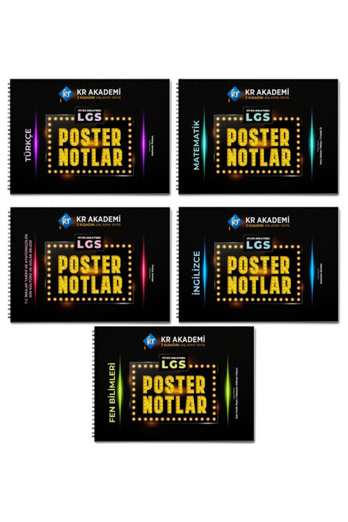 Kr Akademi Yayınları LGS Poster Notlar Seti 5'li