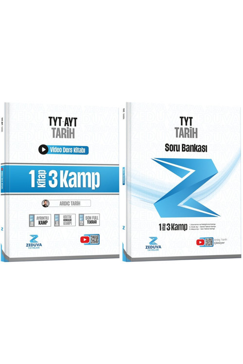 Zeduva Yayınları Soner Ardıç Tarih TYT-AYT Tarih 1 Kitap 3 Kamp Video Ders Kitabı ve TYT Tarih Soru