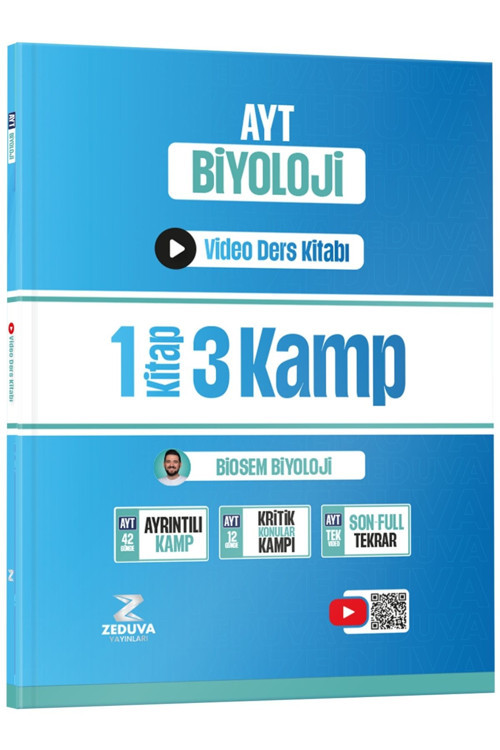 Zeduva Yayınları Biosem AYT Biyoloji 1 Kitap 3 Kamp Video Ders Kitabı