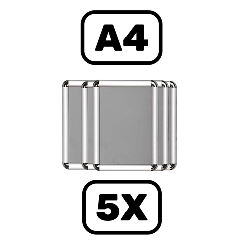 Alüminyum A4 Rondo Açılır Kapanır Çerçeve 21X30 5 li Paket