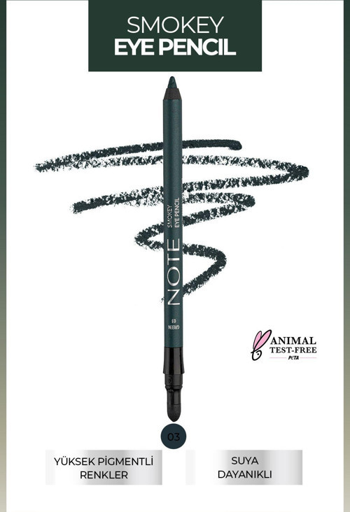 Smokey Eye Waterproof Aplikatörlü Göz Kalemi 03 Green - Yeşil