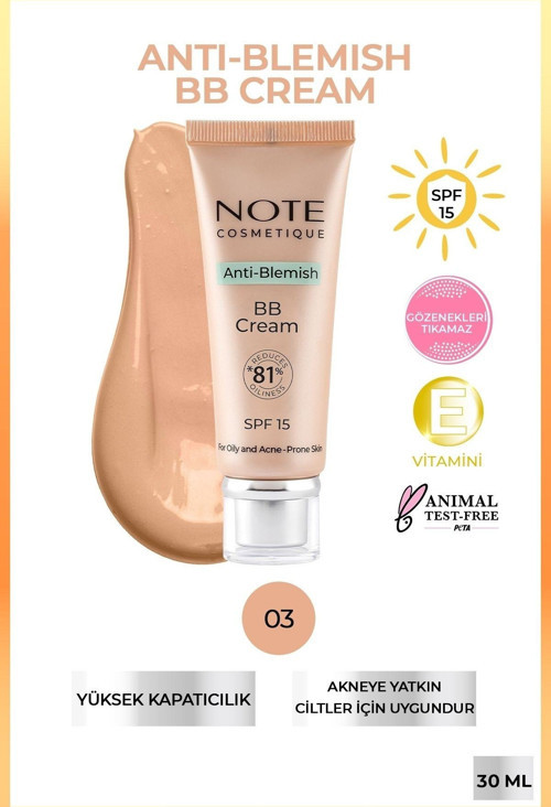 Anti-Blemish Bb Cream 03 Akneye Yatkın Ciltler Spf 15 Bb Krem