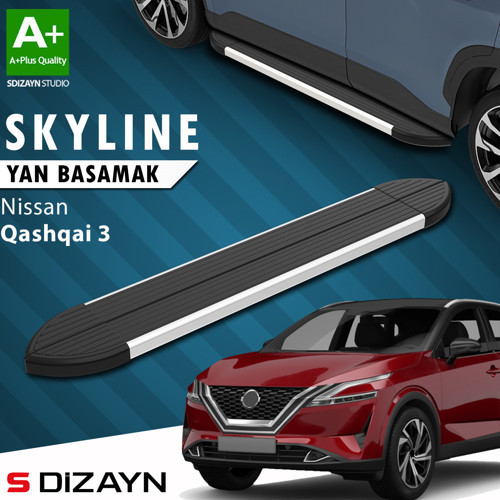 S-Dizayn Nissan Qashqai 3 Skyline Aluminyum Yan Basamak 173 Cm 2021 Üzeri A+ Kalite