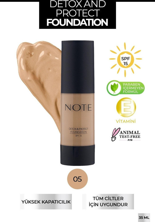 Detox & Protect Fondöten Canlandırıcı Etki 05 Honey Beige_X_