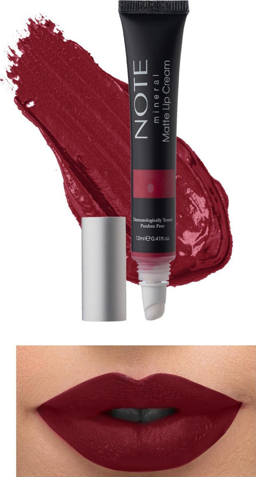 Mineral Matte Lip Cream Yarı Mat Bitişli Likit Ruj 05 Plum Wine - Kırmızı