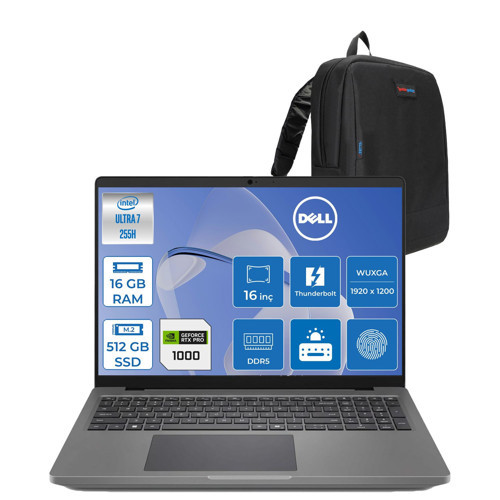 Promax 16 MC16250 Intel Core Ultra 7 255H 16GB 512GB SSD 8GB/RTXPRO1000 16" Wuxga IPS 300NITS 60Hz Wi-Fi7 Freedos Taşınabilir Iş Istasyonu APROMAX1604F01 + Zettaçanta