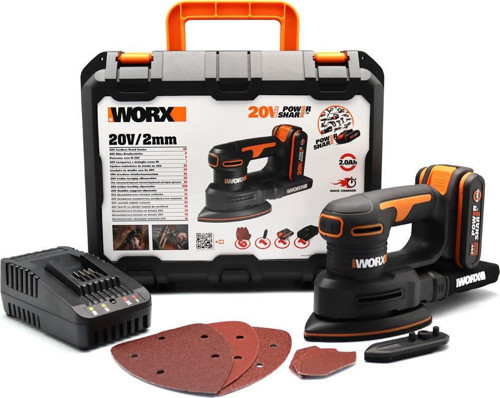 WX822 20Volt 2.0Ah. Li-ion Şarjlı Profesyonel Üçgen Mouse Zımpara