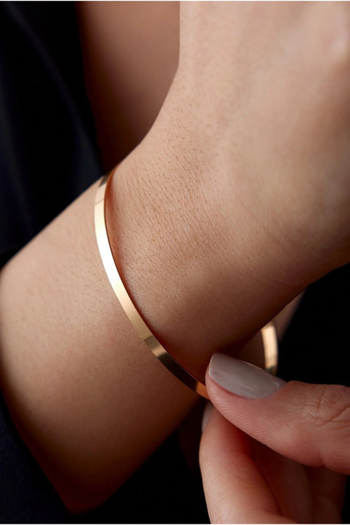 14 K Rose Gold Kaplama 925 Ayar Gümüş Ajda Bilezik