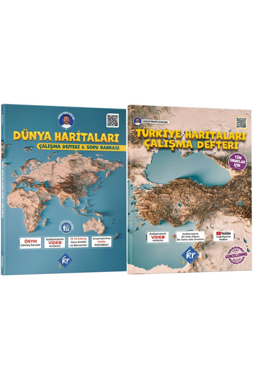 Coğrafyanın Kodları Dünya Haritaları Çalışma Defteri Soru Bankası ve Türkiye Çalışma Defteri Seti (T