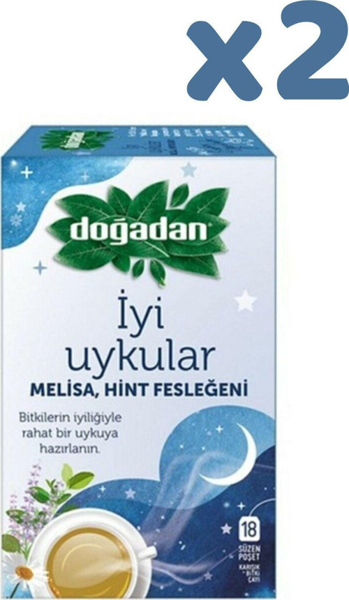2 Kutu Melisa Hint Fesleğeni Iyi Uykular Karışık Bitki Çayı 18 Süzen Poşet