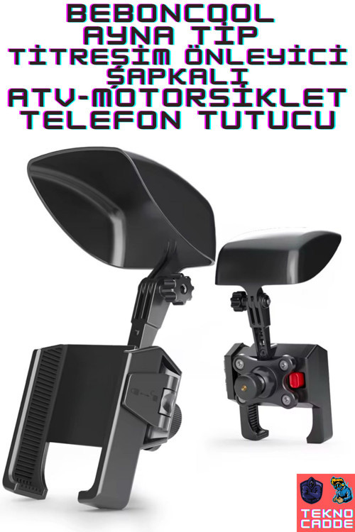 Ayna Tip Titreşim Önleyici Şapkalı ATV Motorsiklet Telefon Tutucu