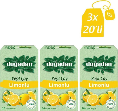 Yeşil Çay Limonlu 20’Li Bardak Poşet X3