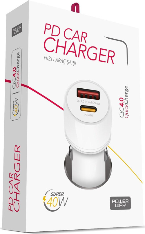 CC40 40W Hızlı Şarj - Usb Ve PD Çıkışlı Araç Şarj Aleti Çakmaklık QC 4.0