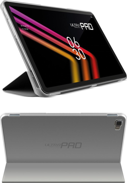 UltraPad Koyu Füme Tablet Kılıfı Katlanabilir Standlı ve Kapaklı 360 Ön Arka Tam Koruma