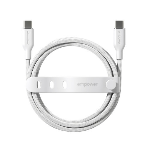 Empower by PanzerGlass Racing 60W USB-C / USB-C | USB 2.0 | 1.2M Gümüş Beyaz Kablo