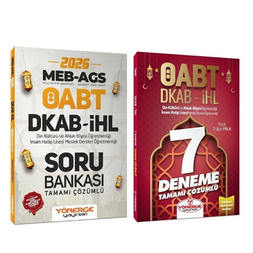 Yönerge 2026 ÖABT MEB AGS DKAB Din Kültürü ve İHL İmam Hatip Lisesi Öğretmenliği Soru Bankası ve Deneme Seti 2 Kitap