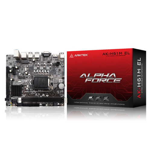 ALPHA FORCE, AK-H61M EL, 2xDDR3, M.2, D-SUB, HDMI, 2-3.Nesil, LGA1155 Soket, Anakart