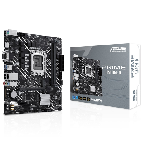 PRIME H610M-D, 2xDDR5, M.2, D-SUB, HDMI, RS232 Port, 12-13.Nesil, LGA1700 Soket, Anakart
