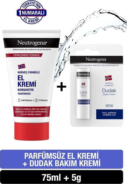 Parfümsüz El Kremi 75ML + Dudak Kremi