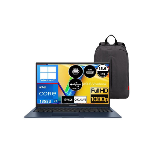 Vivobook 15 X1504VA-NJ426W-P6 I7-1355U 40GB Ram 1tb SSD 15.6" Fhd W11H Dizüstü Bilgisayar
