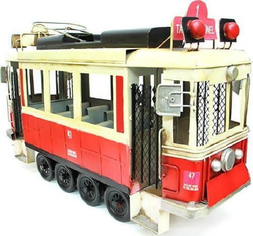 Metal Taksim Tramvay Büyük Biblo Dekoratif Hediyelik
