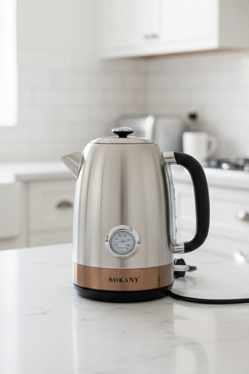 Retro Paslanmaz Çelik Termometreli Kettle 1.7L SK-1031