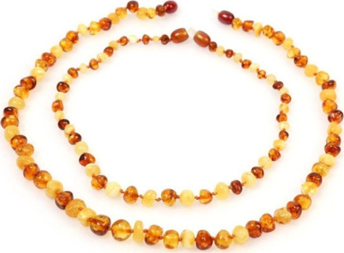Doğal Kehribar Anne Bebek Kehribar Kolye Seti Amber043