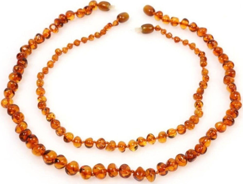 Doğal Kehribar Anne Bebek Kehribar Kolye Seti Amber056