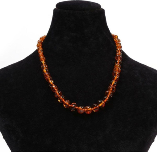 Doğal Kehribar Bebek Diş Kolyesi Amber054