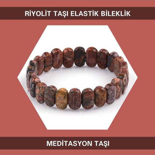 Meditasyon Taşı Riyolit Doğal Taşı Elastik Bileklik Db153