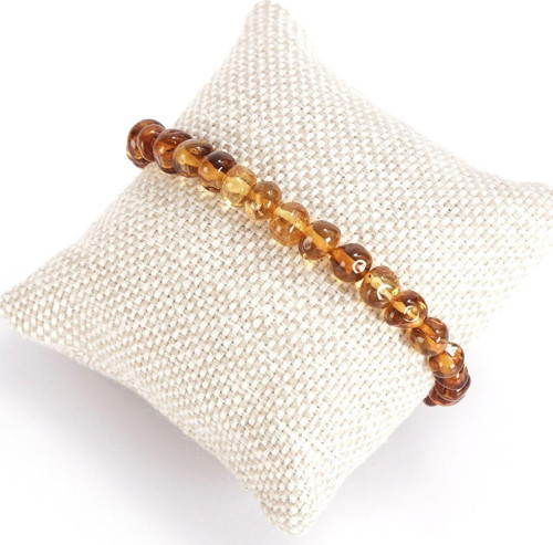 Yetişkin Damla Kehribar Bileklik 18 cm (Konyak)