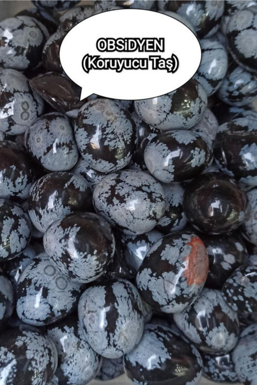 Koruyucu Taş Obsidyen Doğal Taş Tamburlanmış Parça
